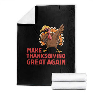 Funny Dabbing Turkey Throw Blanket Make Thanksgiving Great Again