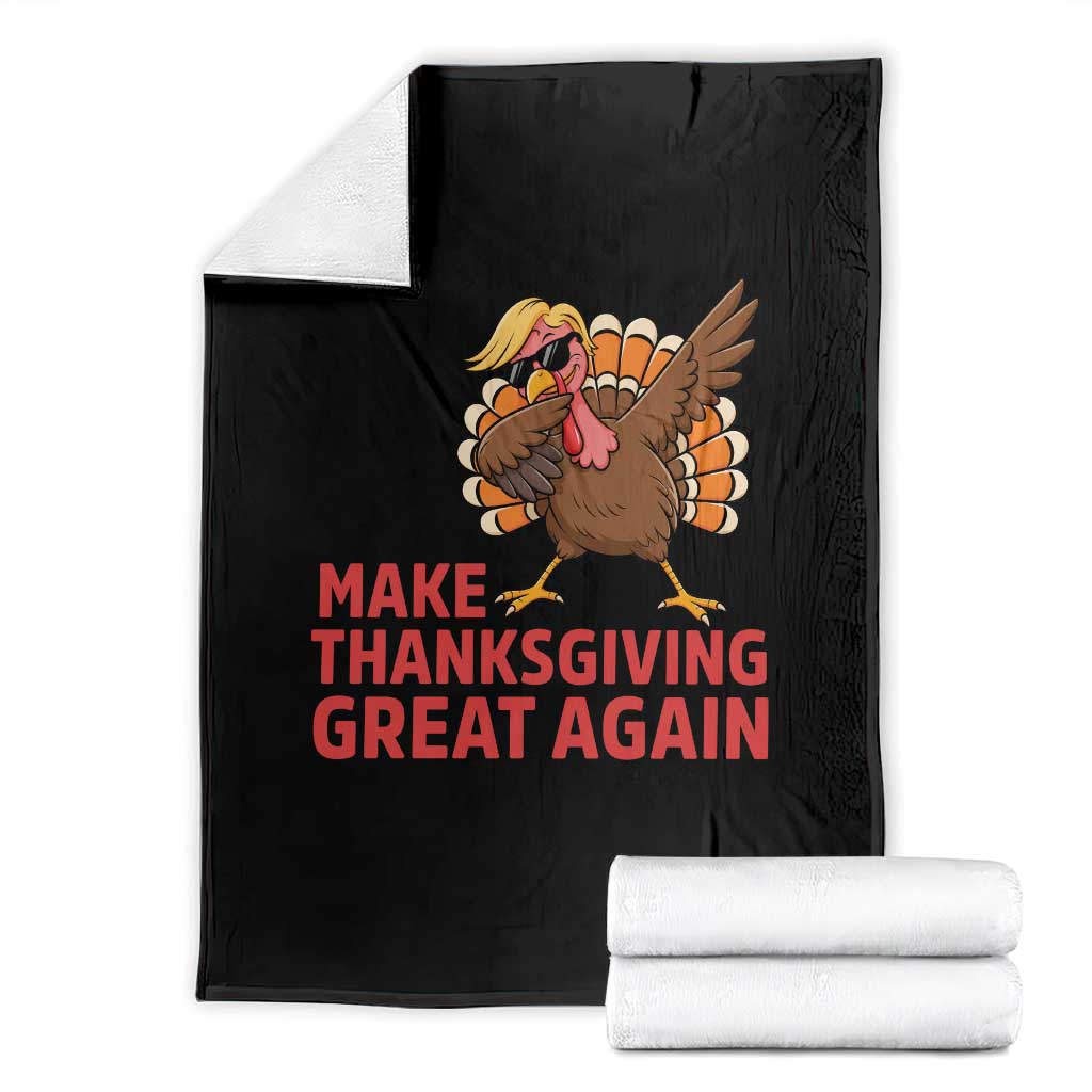 Funny Dabbing Turkey Throw Blanket Make Thanksgiving Great Again