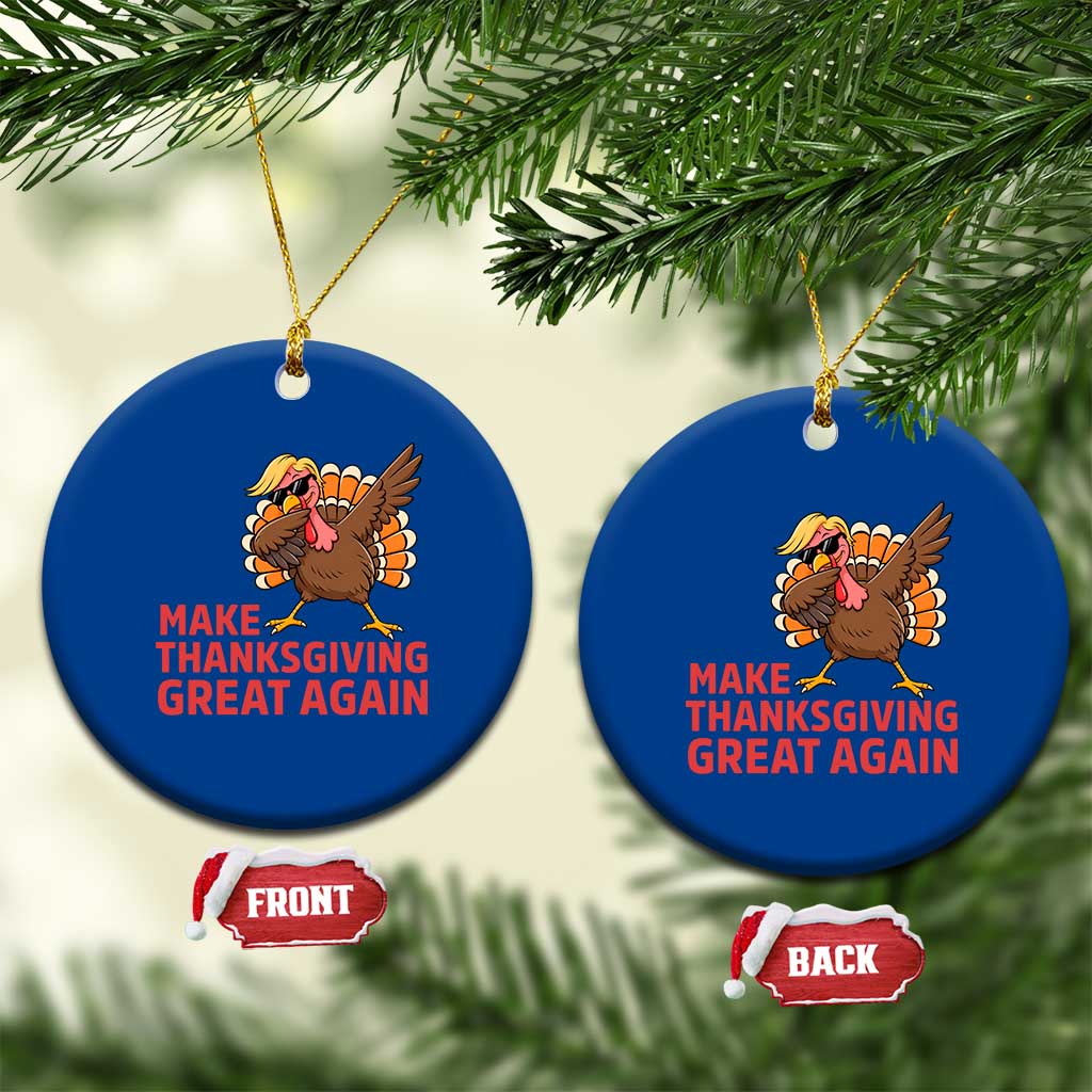 Funny Dabbing Turkey Ceramic Ornament Make Thanksgiving Great Again