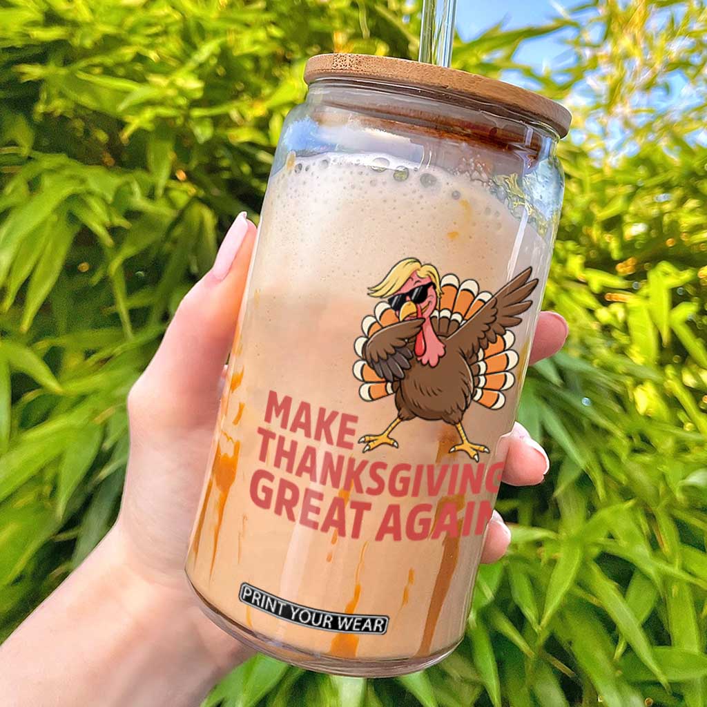 Funny Dabbing Turkey Glass Can Make Thanksgiving Great Again