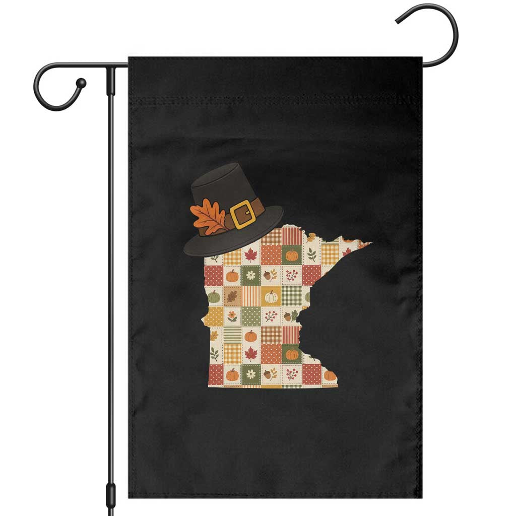 Minnesota Thanksgiving Pilgrim Hat Garden Flag Autumn Harvest Vintage Gift
