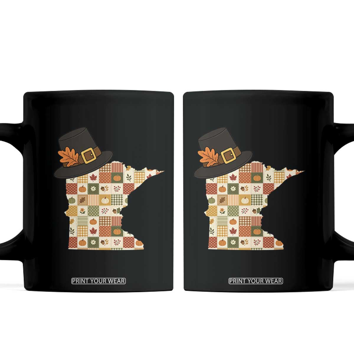 Minnesota Thanksgiving Pilgrim Hat Coffee Mug Autumn Harvest Vintage Gift