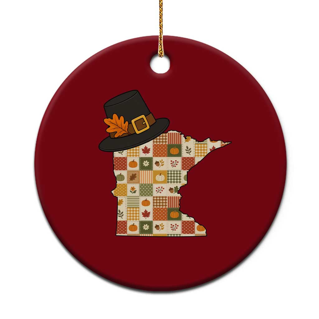 Minnesota Thanksgiving Pilgrim Hat Ceramic Ornament Autumn Harvest Vintage Gift