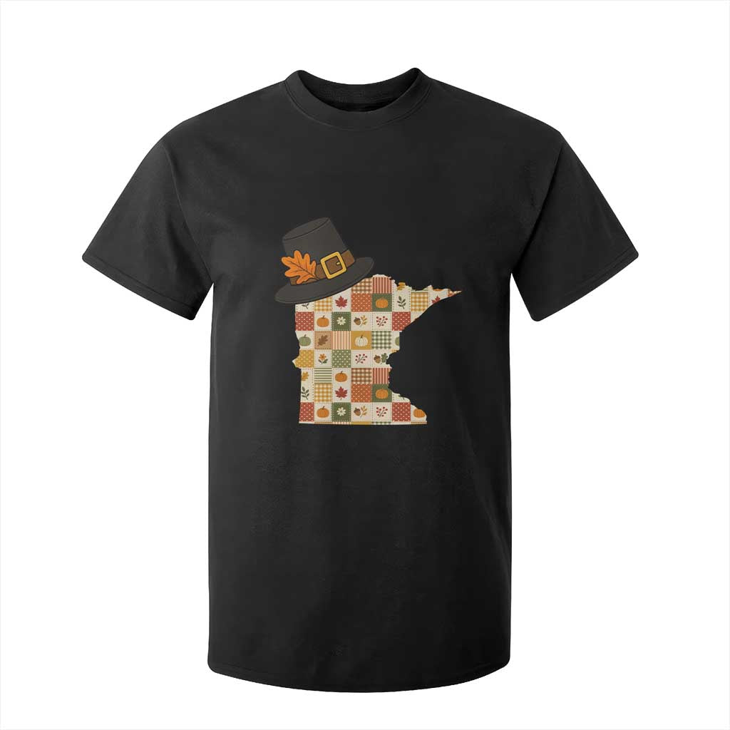 Minnesota Thanksgiving Pilgrim Hat T Shirt For Kid Autumn Harvest Vintage Gift