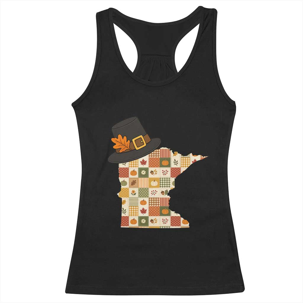 Minnesota Thanksgiving Pilgrim Hat Racerback Tank Top Autumn Harvest Vintage Gift