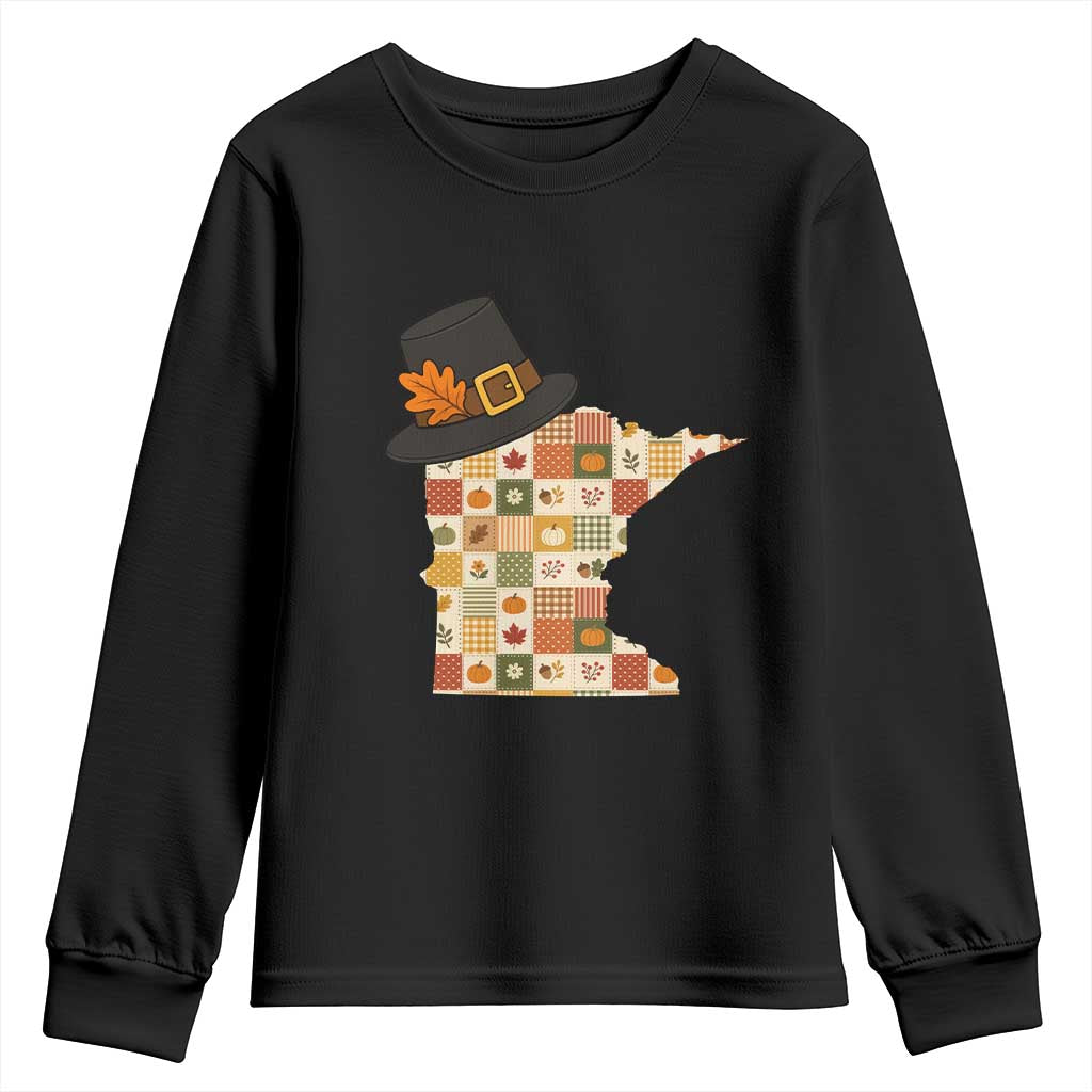 Minnesota Thanksgiving Pilgrim Hat Youth Sweatshirt Autumn Harvest Vintage Gift