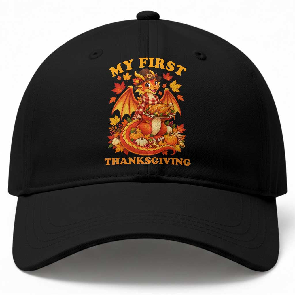 My 1st Thanksgiving Cute Dragon Wearing A Pilgrim Hat Baseball Cap