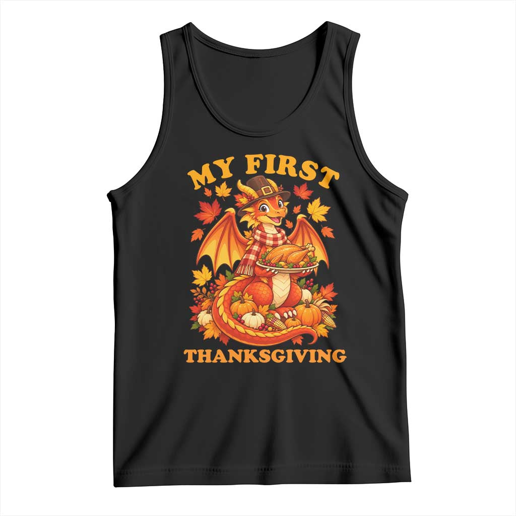 My 1st Thanksgiving Cute Dragon Wearing A Pilgrim Hat Tank Top
