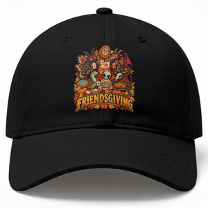 Funny Friendsgiving Cryptids Baseball Cap Spooky Autumn Harvest Thanksgiving