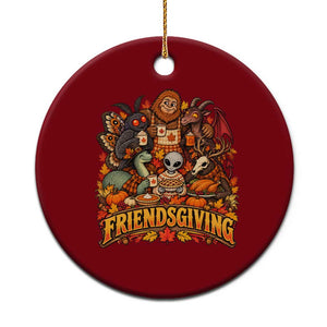 Funny Friendsgiving Cryptids Ceramic Ornament Spooky Autumn Harvest Thanksgiving