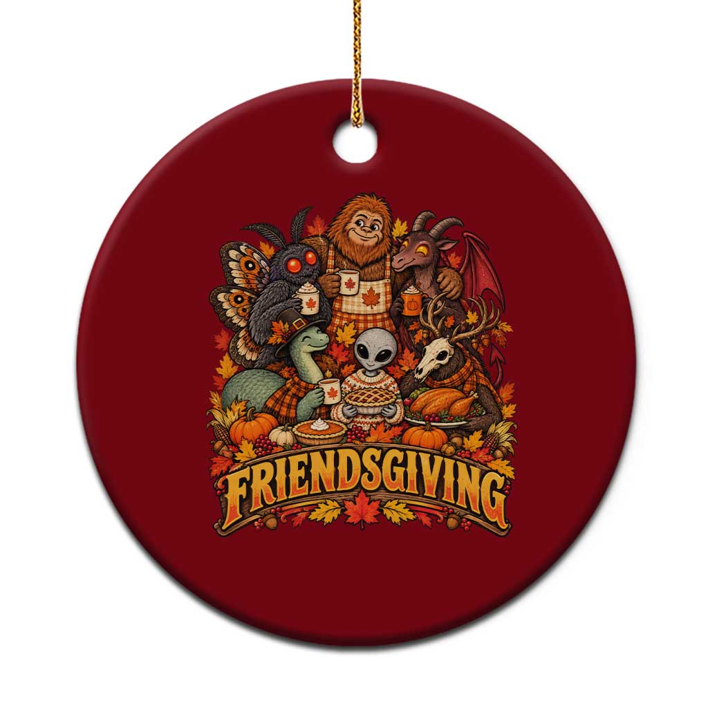 Funny Friendsgiving Cryptids Ceramic Ornament Spooky Autumn Harvest Thanksgiving