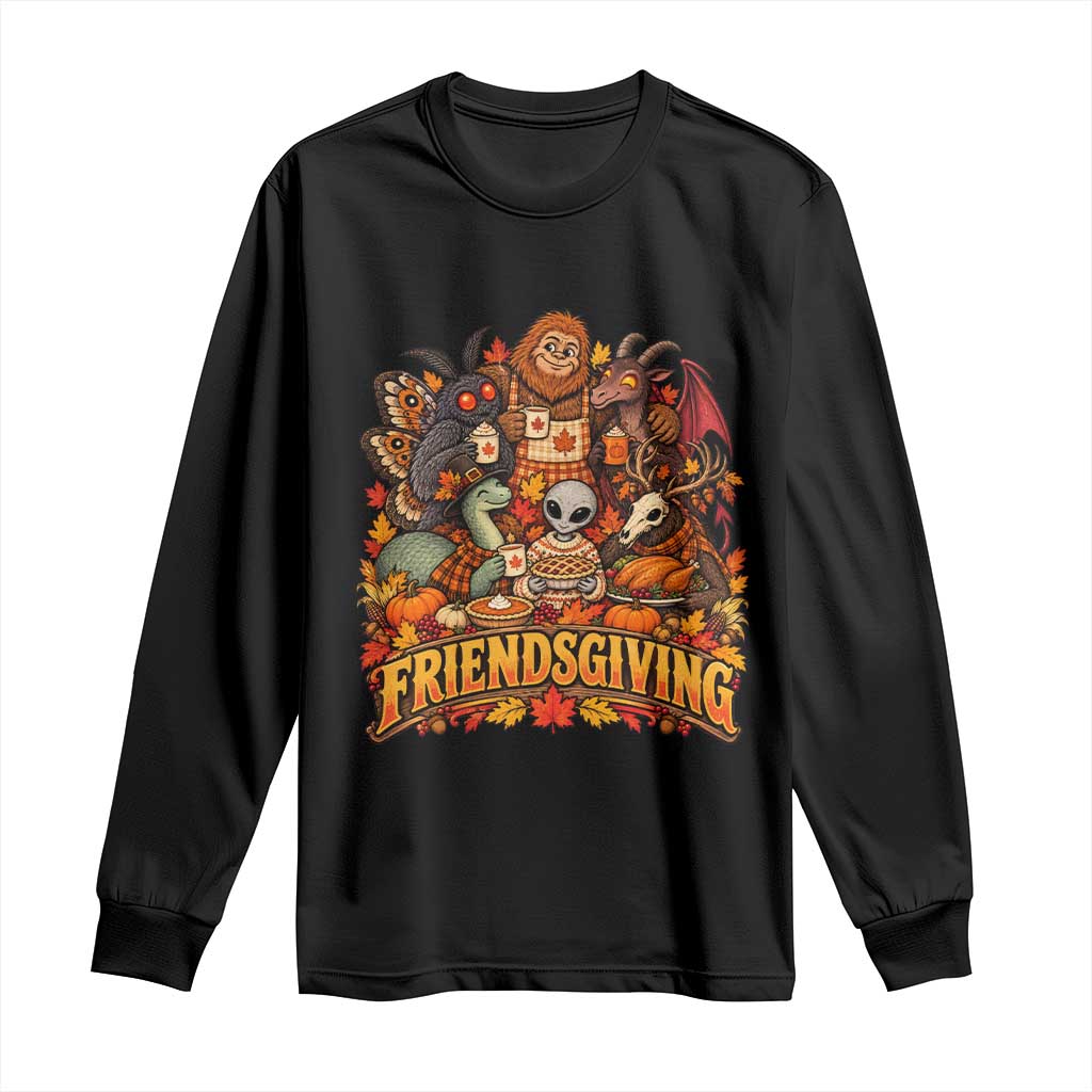 Funny Friendsgiving Cryptids Long Sleeve Shirt Spooky Autumn Harvest Thanksgiving
