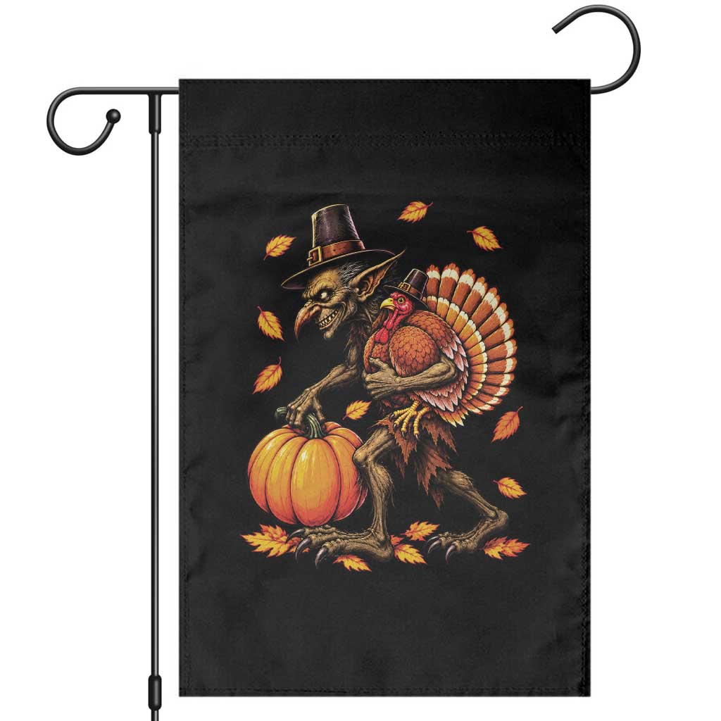 Thanksgiving Goblin Turkey Thief Garden Flag Funny Dark Fantasy Holiday
