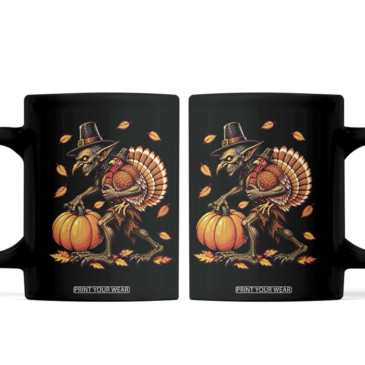 Thanksgiving Goblin Turkey Thief Coffee Mug Funny Dark Fantasy Holiday