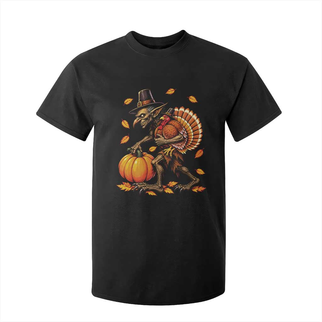Thanksgiving Goblin Turkey Thief T Shirt For Kid Funny Dark Fantasy Holiday