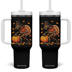 Thanksgiving Goblin Turkey Thief Tumbler With Handle Funny Dark Fantasy Holiday
