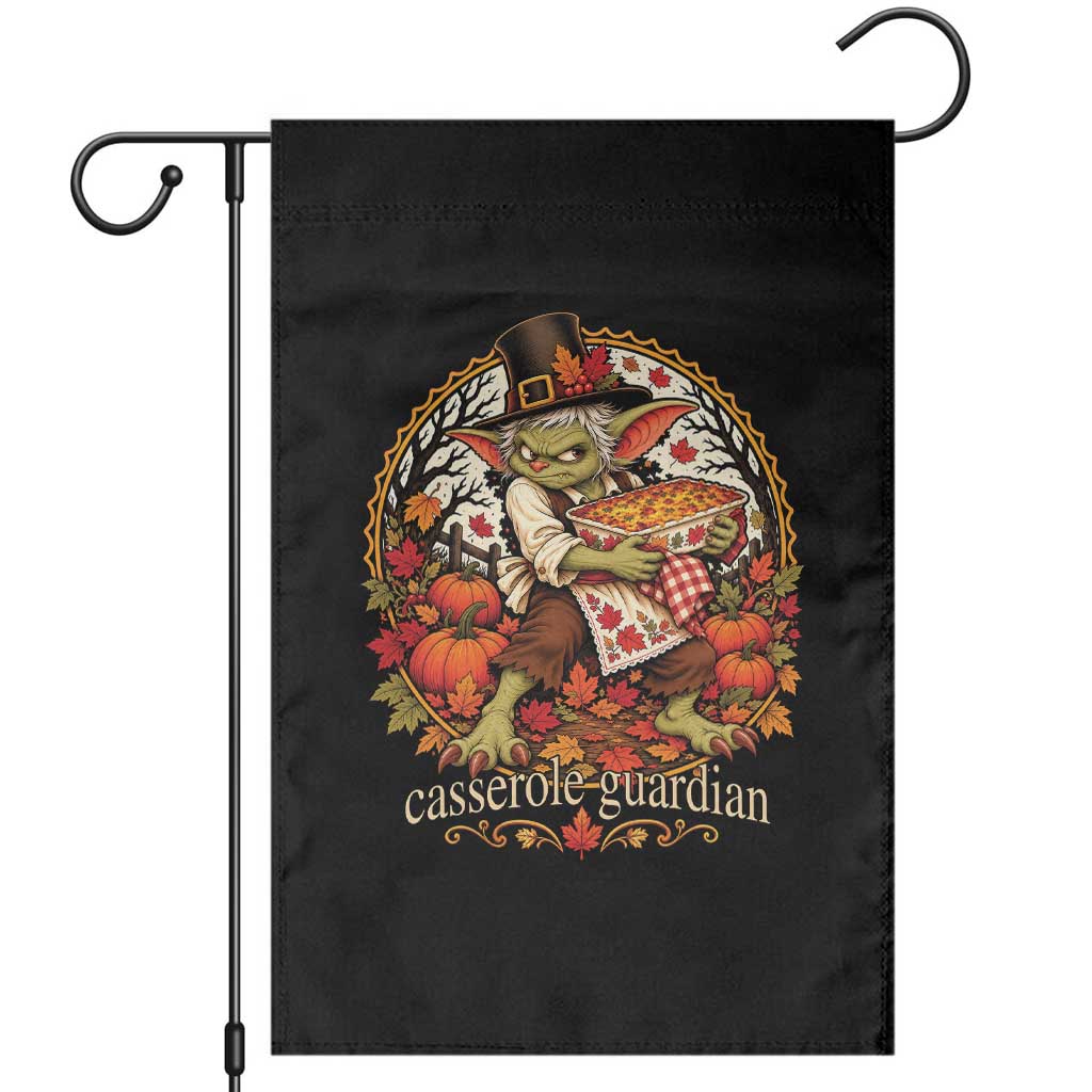 Casserole Guardian Thanksgiving Goblin Garden Flag Funny Dark Fantasy Holiday
