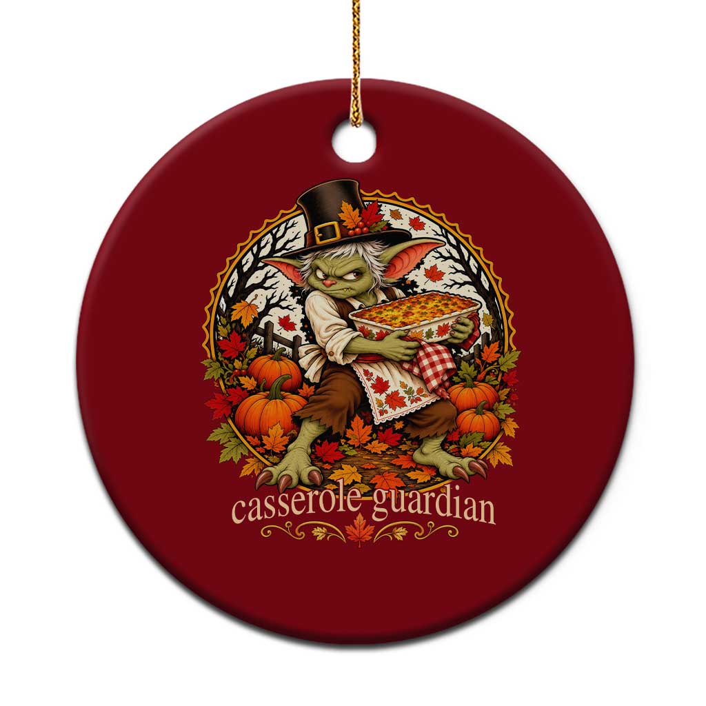 Casserole Guardian Thanksgiving Goblin Ceramic Ornament Funny Dark Fantasy Holiday