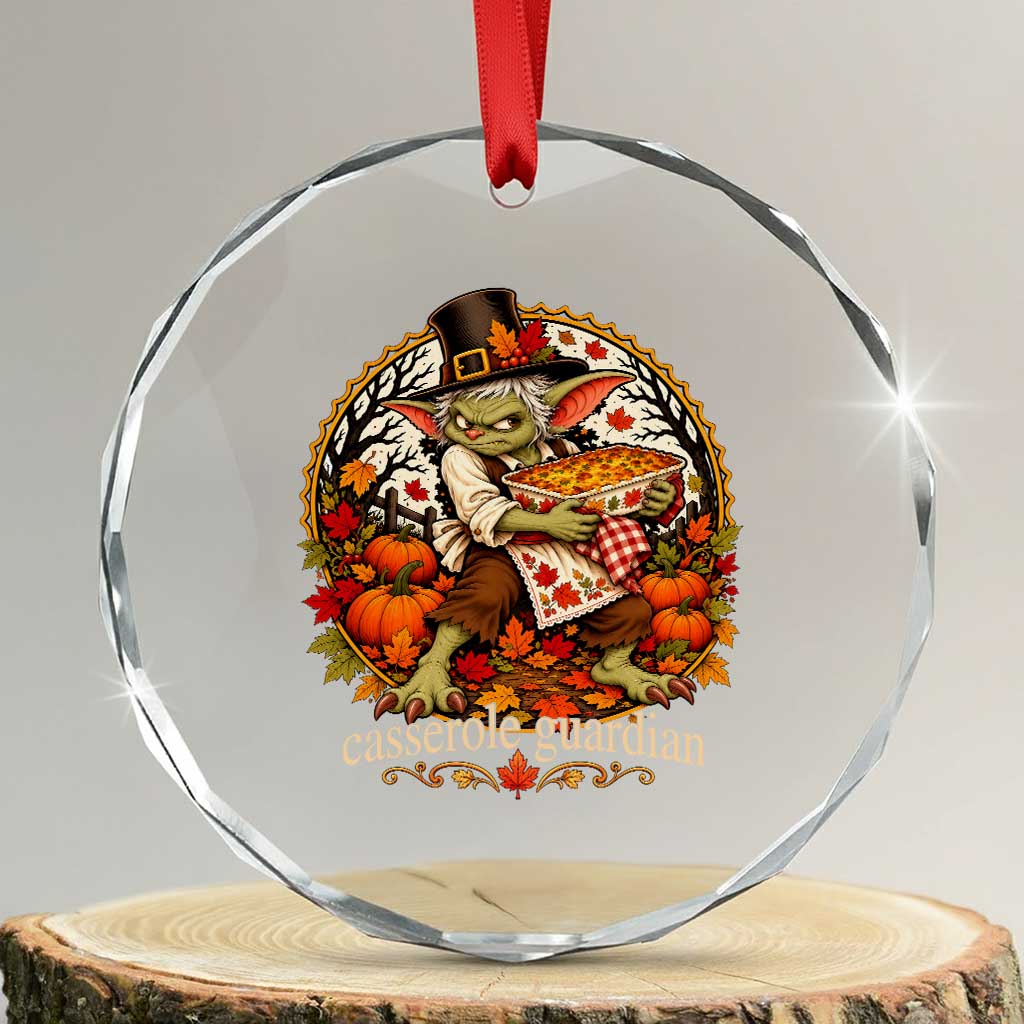 Casserole Guardian Thanksgiving Goblin Crystal Glass Ornament Funny Dark Fantasy Holiday
