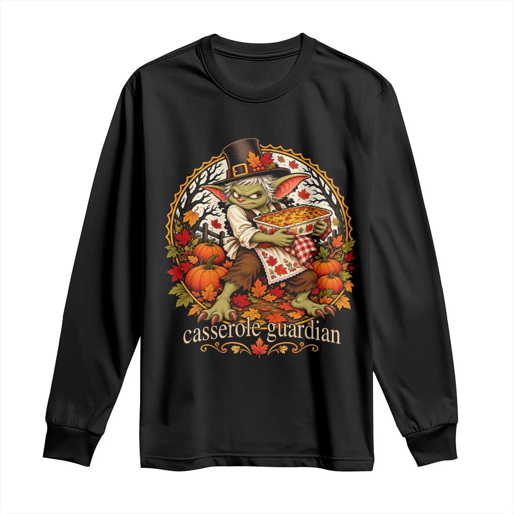 Casserole Guardian Thanksgiving Goblin Long Sleeve Shirt Funny Dark Fantasy Holiday
