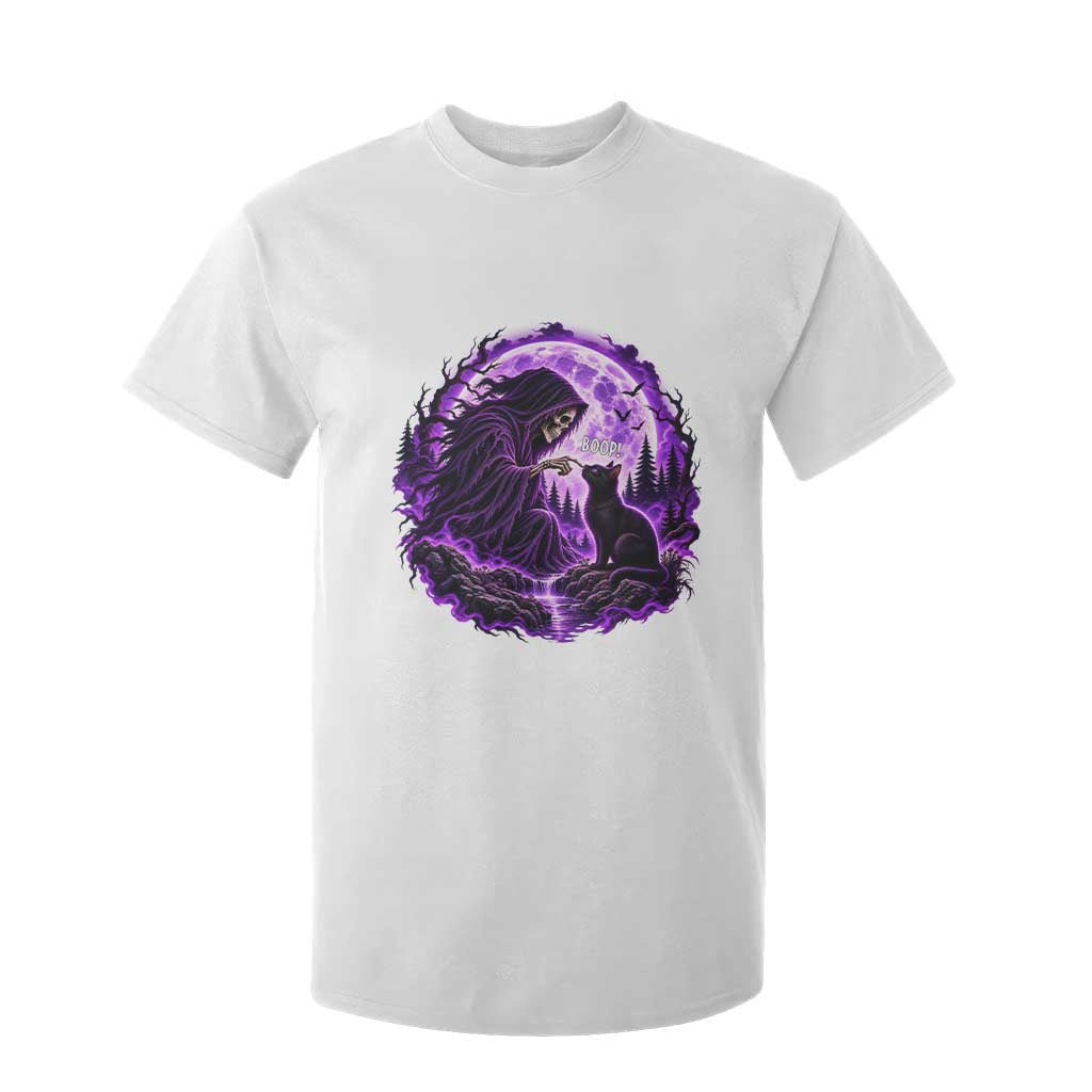 Grim Reaper Black Cat Halloween T Shirt For Kid Boop Under Full Moon Gothic Gift
