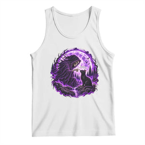 Grim Reaper Black Cat Halloween Tank Top Boop Under Full Moon Gothic Gift