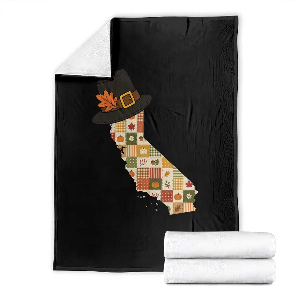 California Thanksgiving Pilgrim Hat Throw Blanket Autumn Harvest Vintage Gift