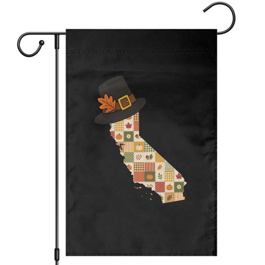 California Thanksgiving Pilgrim Hat Garden Flag Autumn Harvest Vintage Gift