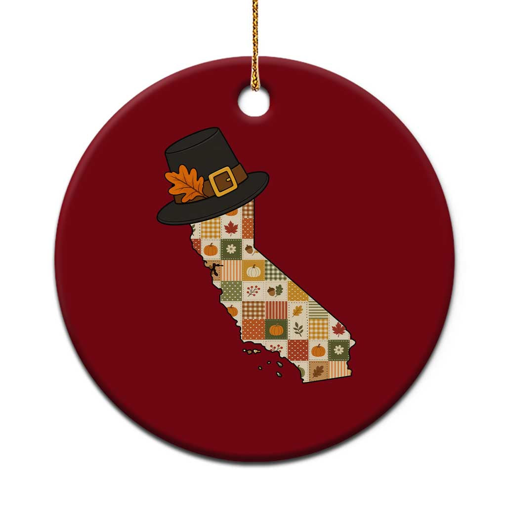 California Thanksgiving Pilgrim Hat Ceramic Ornament Autumn Harvest Vintage Gift