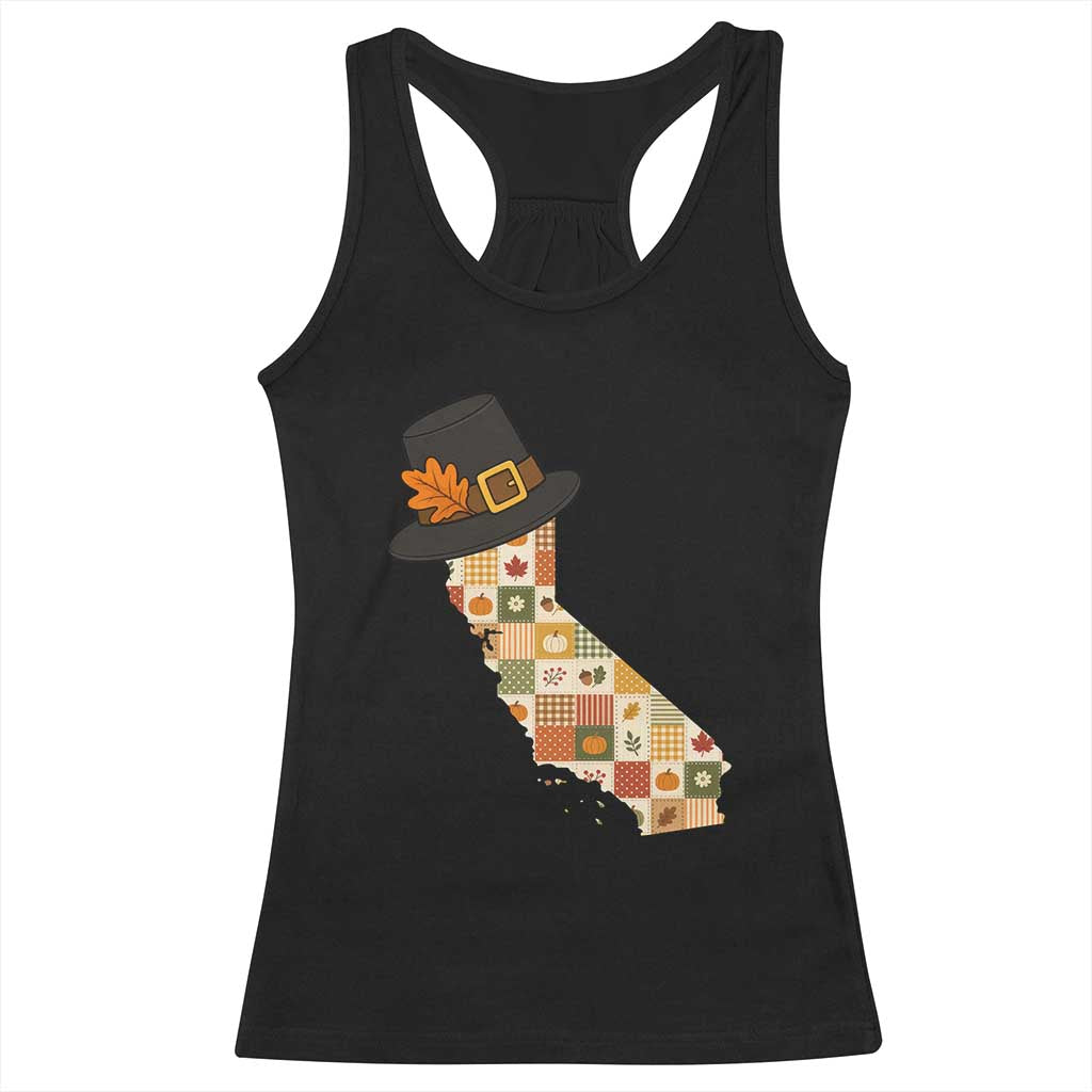 California Thanksgiving Pilgrim Hat Racerback Tank Top Autumn Harvest Vintage Gift