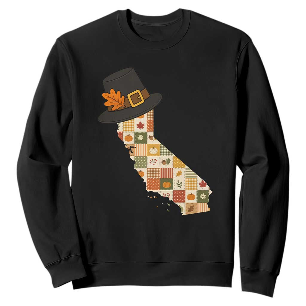 California Thanksgiving Pilgrim Hat Sweatshirt Autumn Harvest Vintage Gift