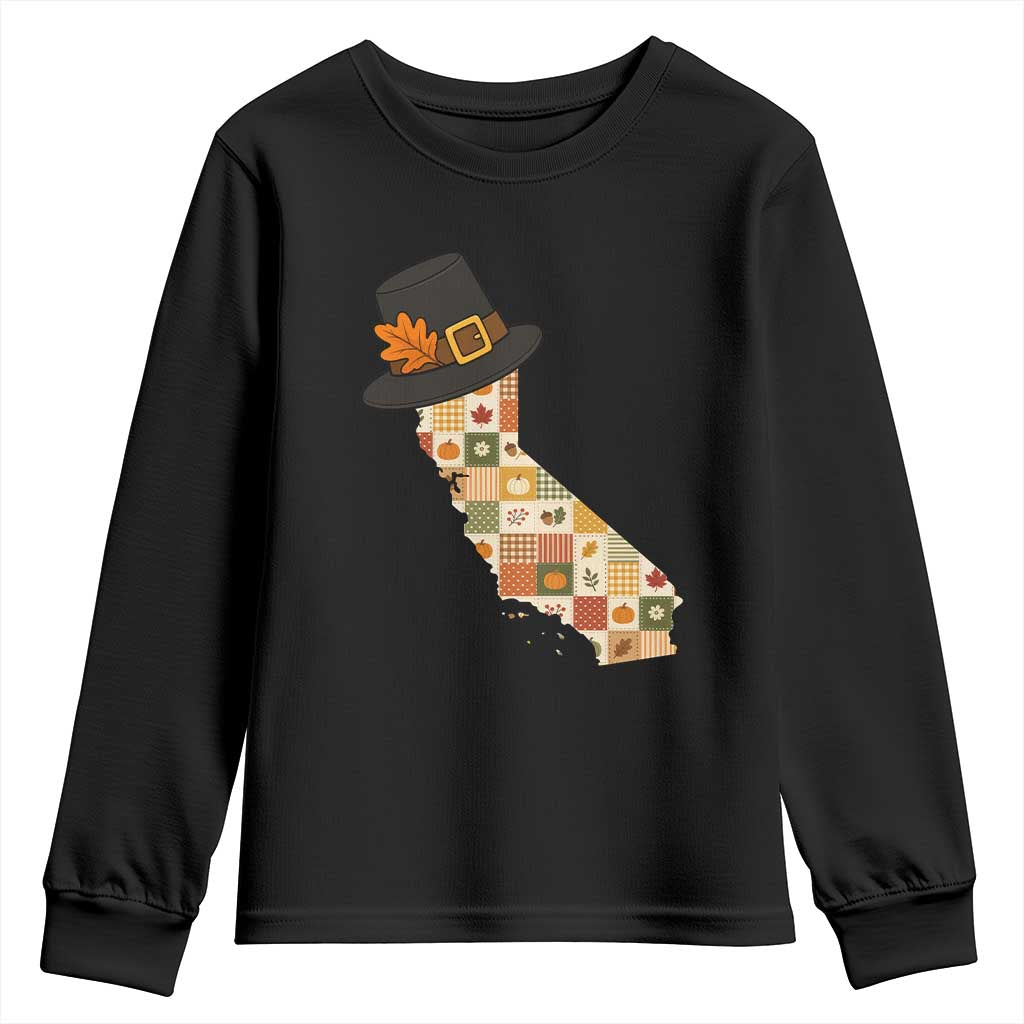 California Thanksgiving Pilgrim Hat Youth Sweatshirt Autumn Harvest Vintage Gift