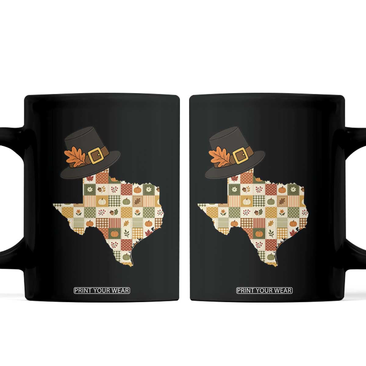 Texas Thanksgiving Pilgrim Hat Coffee Mug Autumn Harvest Vintage Gift