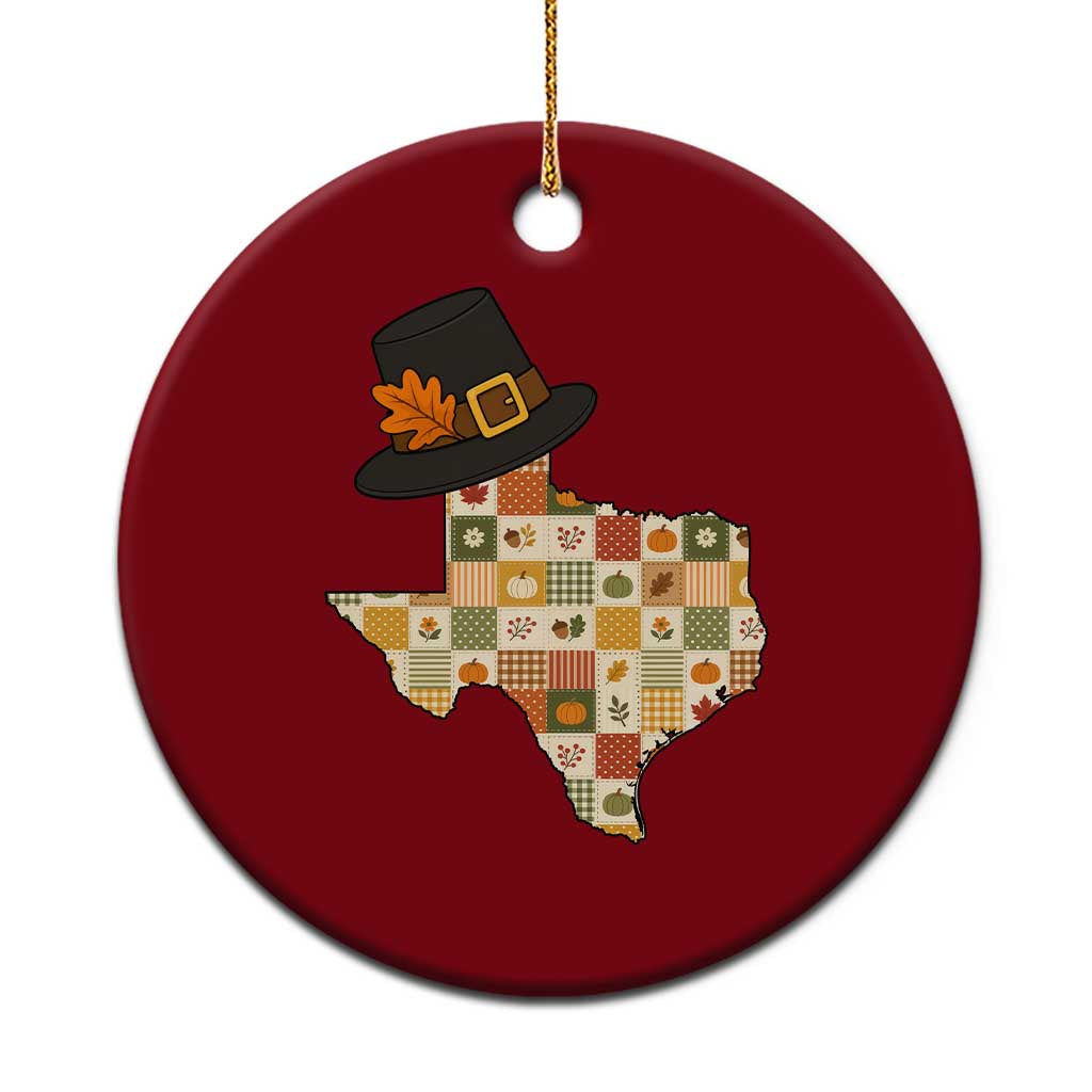 Texas Thanksgiving Pilgrim Hat Ceramic Ornament Autumn Harvest Vintage Gift