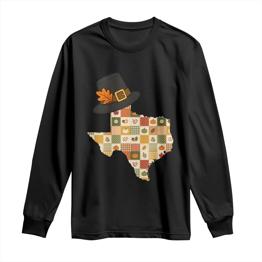 Texas Thanksgiving Pilgrim Hat Long Sleeve Shirt Autumn Harvest Vintage Gift