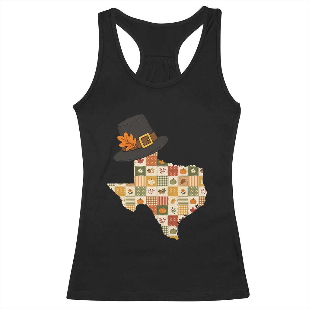 Texas Thanksgiving Pilgrim Hat Racerback Tank Top Autumn Harvest Vintage Gift