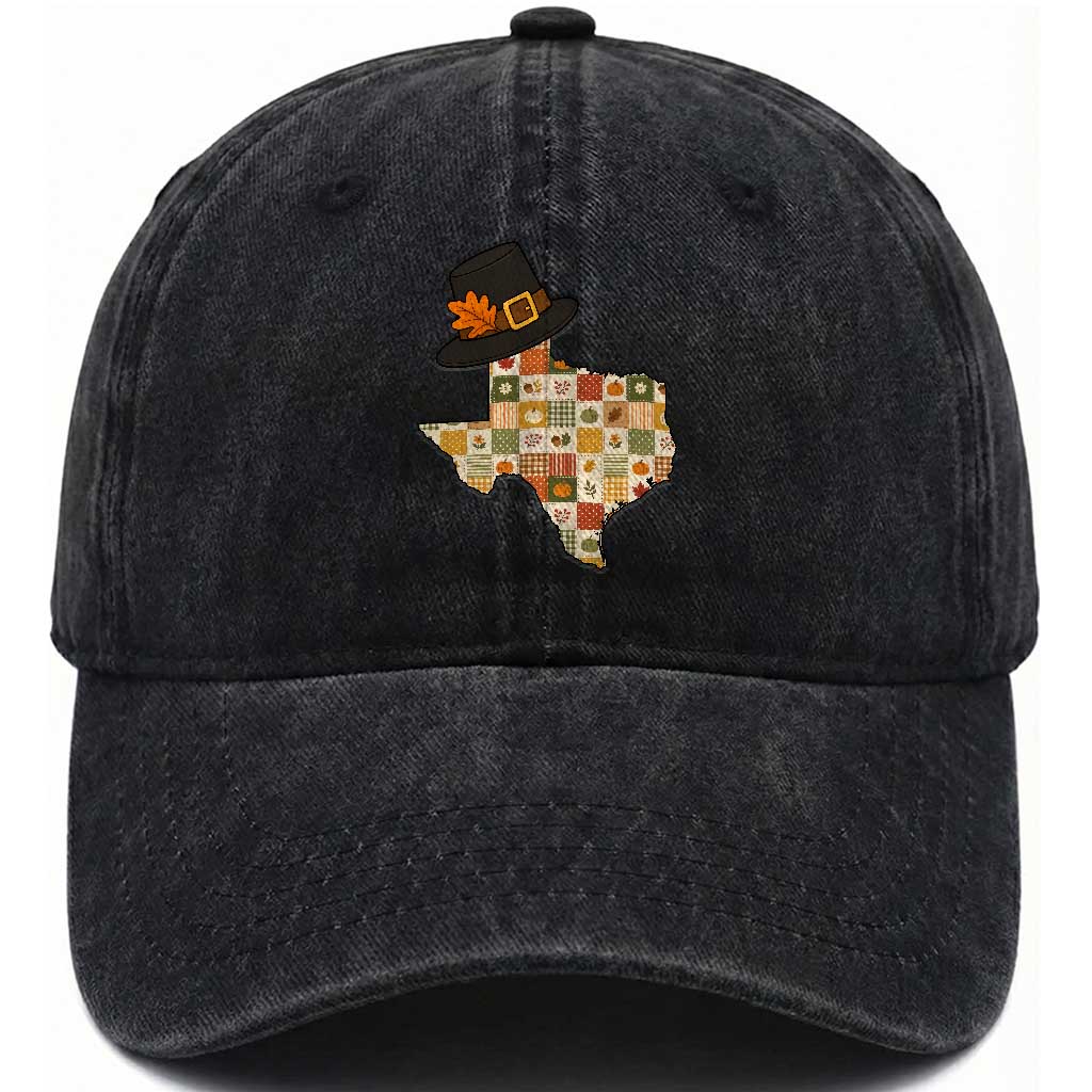 Texas Thanksgiving Pilgrim Hat Washed Cotton Baseball Cap Autumn Harvest Vintage Gift