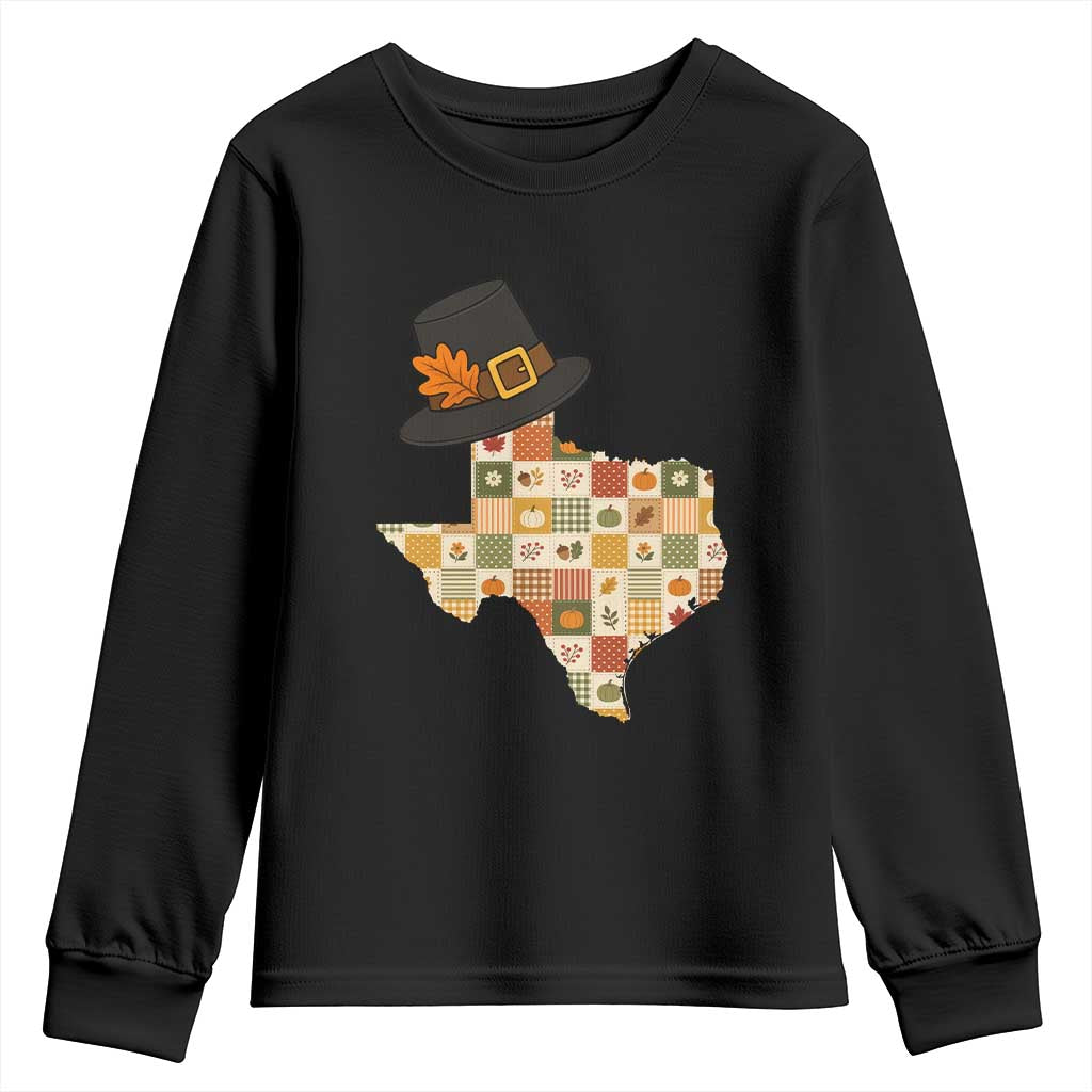 Texas Thanksgiving Pilgrim Hat Youth Sweatshirt Autumn Harvest Vintage Gift