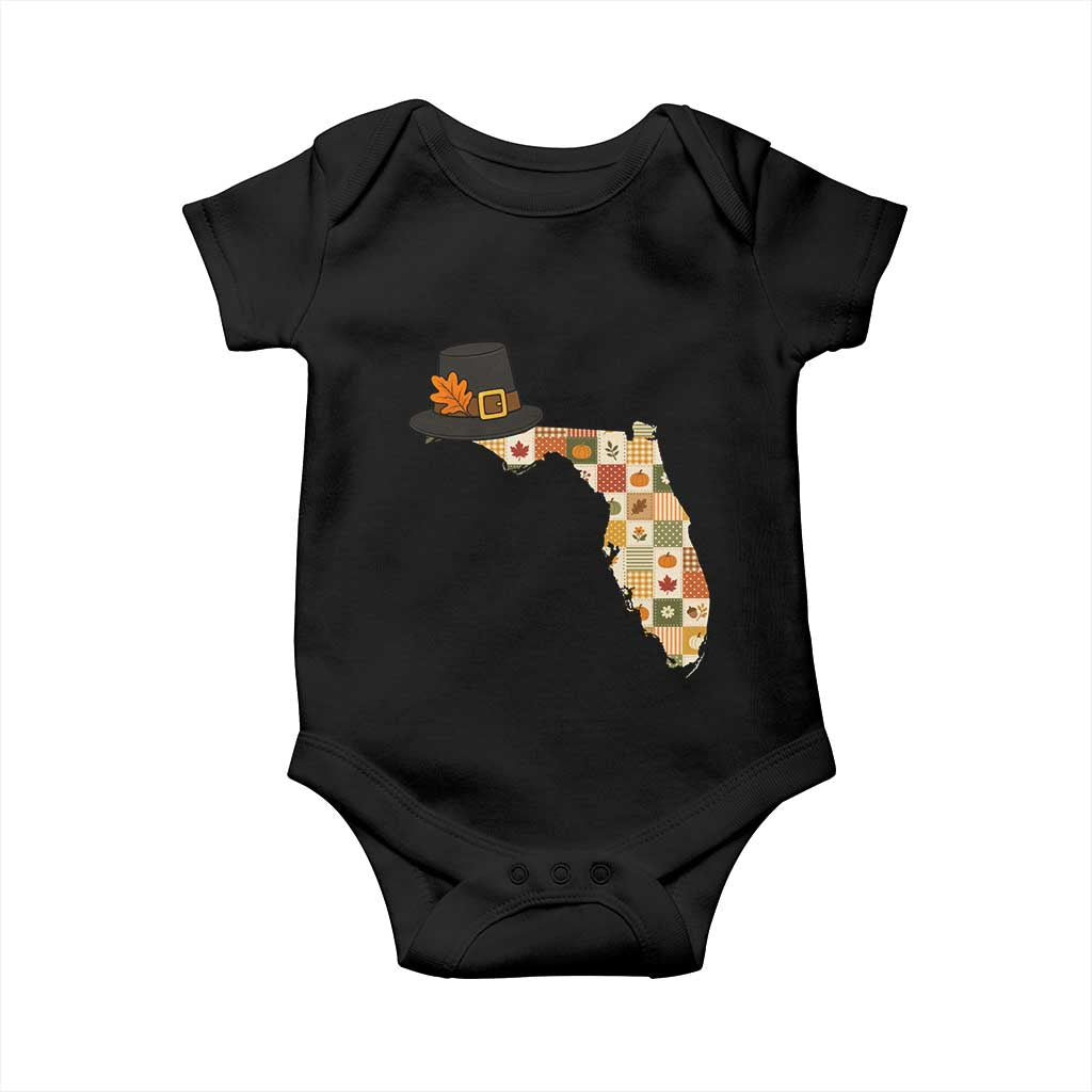 Florida Thanksgiving Pilgrim Hat Baby Onesie Autumn Harvest Vintage Gift