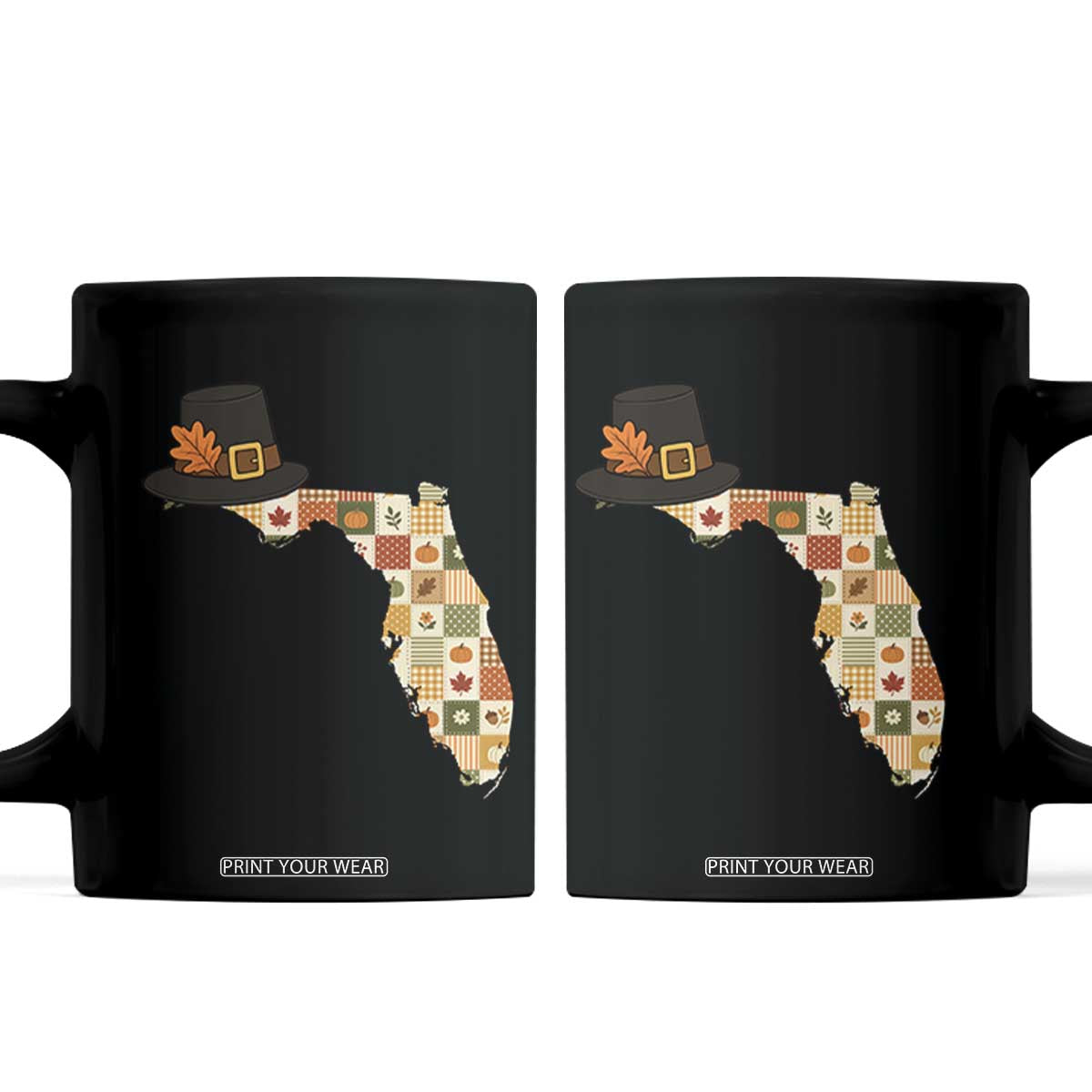Florida Thanksgiving Pilgrim Hat Coffee Mug Autumn Harvest Vintage Gift