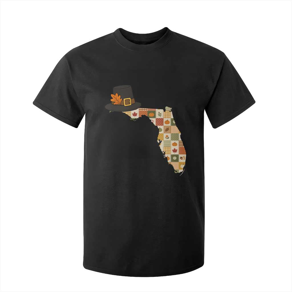 Florida Thanksgiving Pilgrim Hat T Shirt For Kid Autumn Harvest Vintage Gift