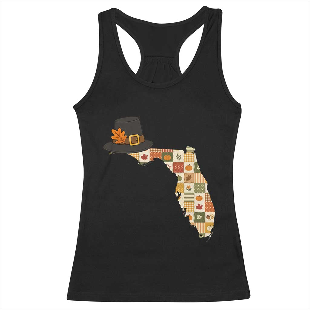 Florida Thanksgiving Pilgrim Hat Racerback Tank Top Autumn Harvest Vintage Gift