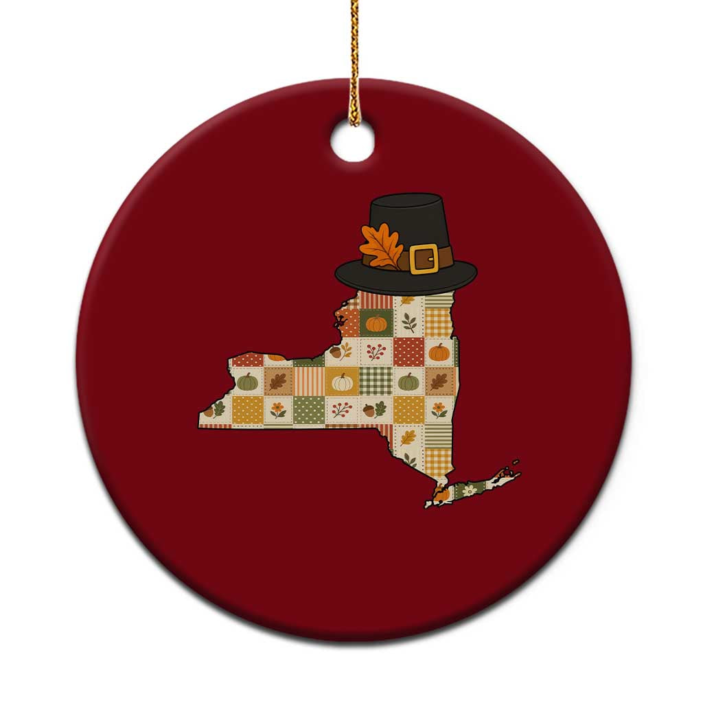 New York Thanksgiving Pilgrim Hat Ceramic Ornament Autumn Harvest Vintage Gift