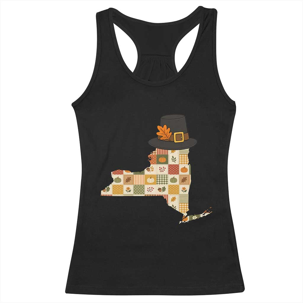 New York Thanksgiving Pilgrim Hat Racerback Tank Top Autumn Harvest Vintage Gift