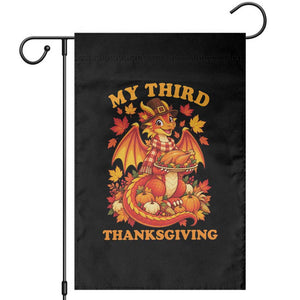 My 3rd Thanksgiving Cute Dragon Wearing A Pilgrim Hat Garden Flag