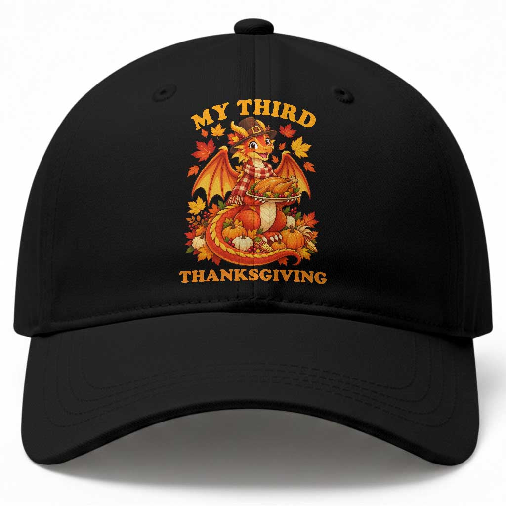 My 3rd Thanksgiving Cute Dragon Wearing A Pilgrim Hat Baseball Cap