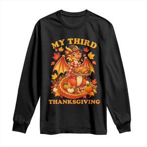 My 3rd Thanksgiving Cute Dragon Wearing A Pilgrim Hat Long Sleeve Shirt