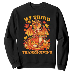 My 3rd Thanksgiving Cute Dragon Wearing A Pilgrim Hat Sweatshirt