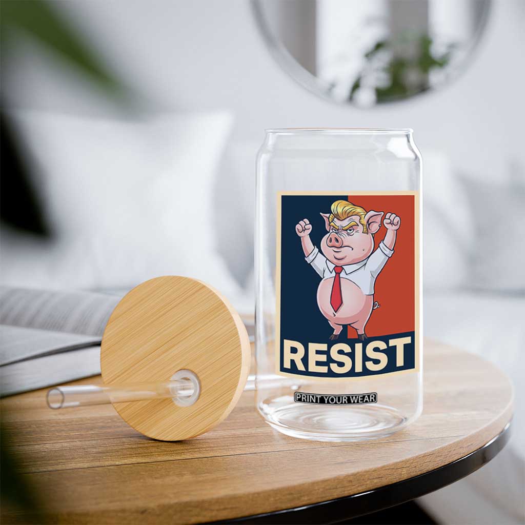 Funny Freedom Pig Resistance Movement Political Satire Meme Gift Glass Can TS12 Print Your Wear