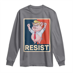 Funny Freedom Pig Resistance Movement Political Satire Meme Gift Long Sleeve Shirt TS12 Charcoal Print Your Wear
